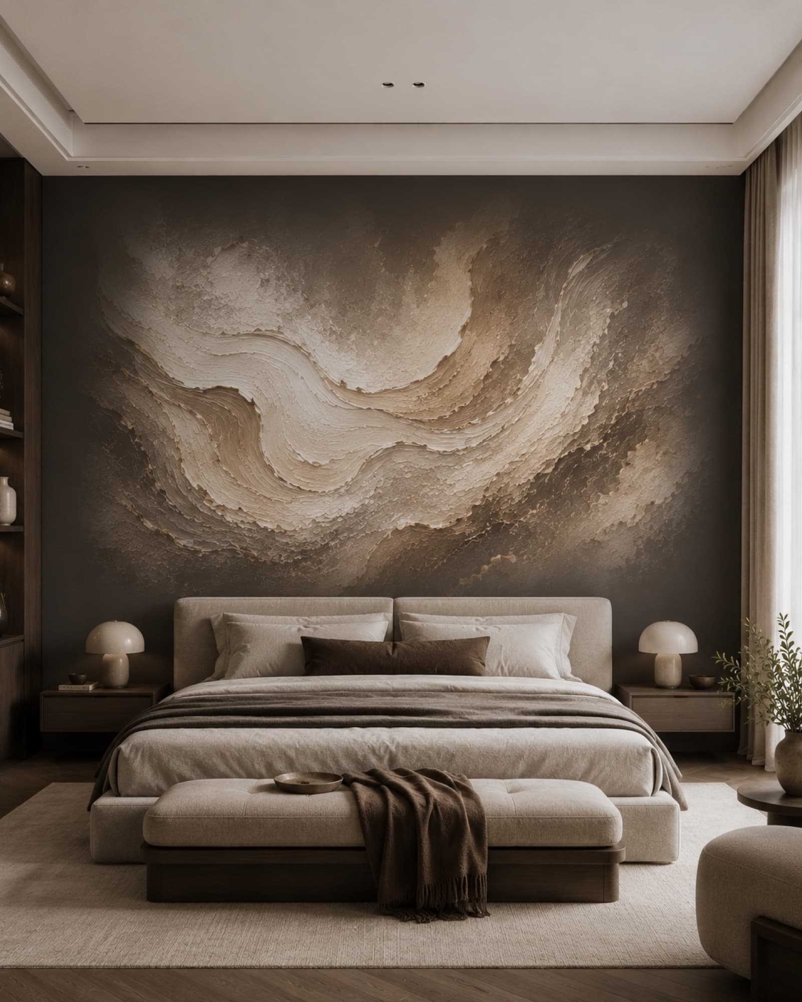 Luxe interieur met maatwerk muurprint van Inkspire Walls